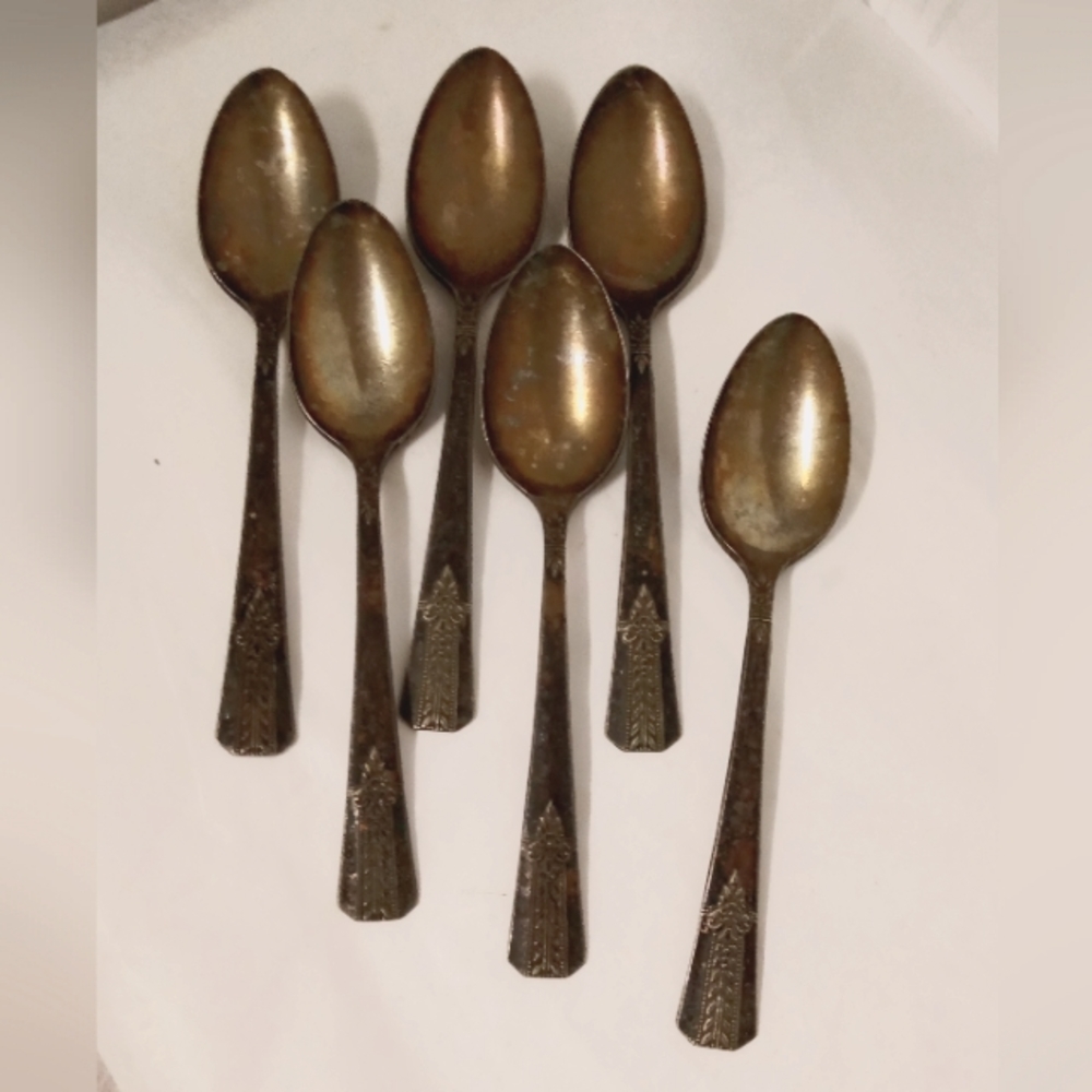 6 Vernon Spoons Silverplated Flatware Silverware Replacement